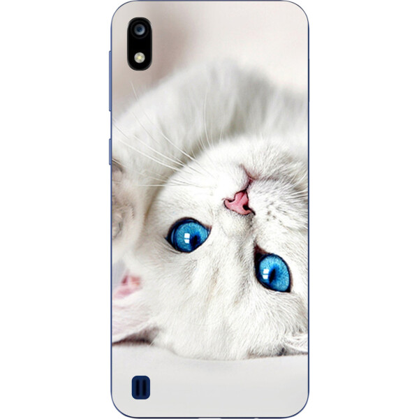 

Силиконовый чехол бампер Amstel для ZTE Blade A7 2019 с картинкой Белый котик