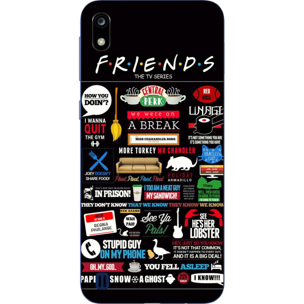 

Бампер силиконовый чехол Amstel для ZTE Blade A7 2019 с картинкой Стикеры Friends