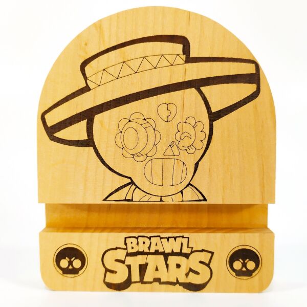 

Подставка держатель для мобильного телефона смартфона планшета Brawl Stars Поко Мастерская мистера Томаса 12х10см дерево