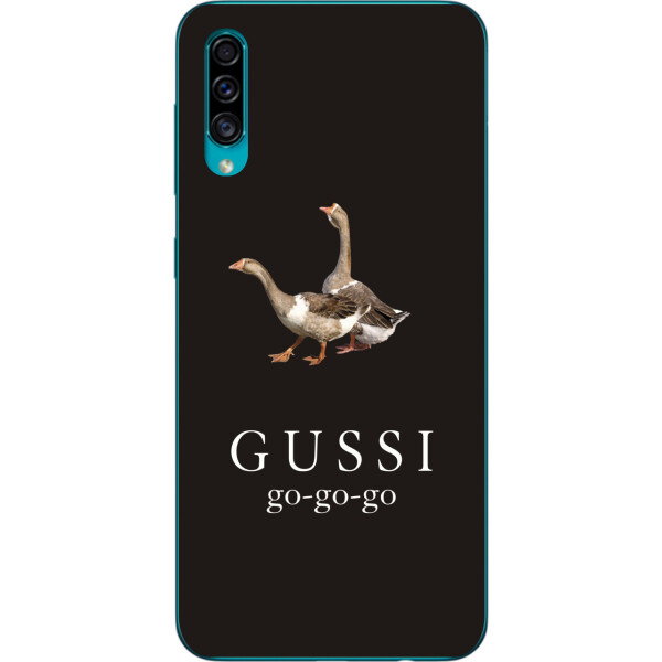 

Антибрендовый силиконовый чехол Amstel для Samsung A30s Galaxy A307F с картинкой Gussi go go