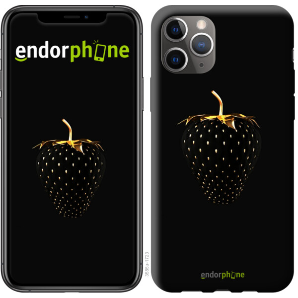 

Чехол на iPhone 11 Pro Max Черная клубника 3585c-1723, Пластик глянцевый