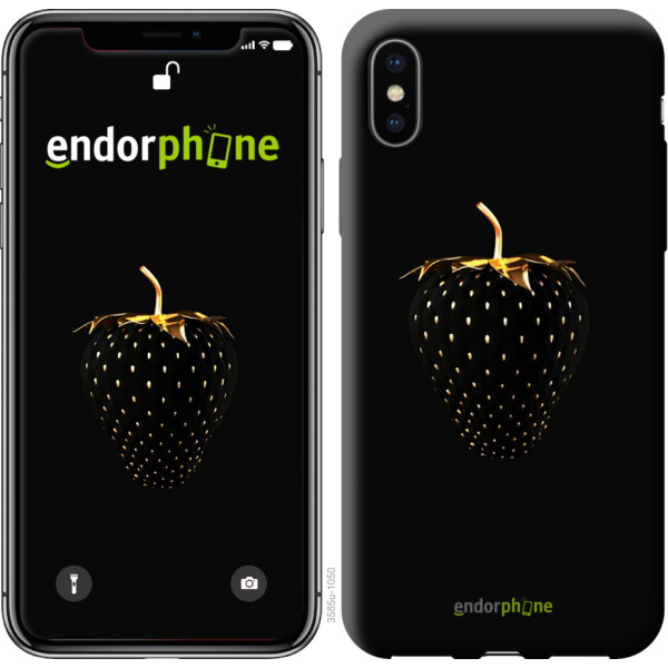 

Чехол на iPhone X Черная клубника 3585t-1050, 2D пластик