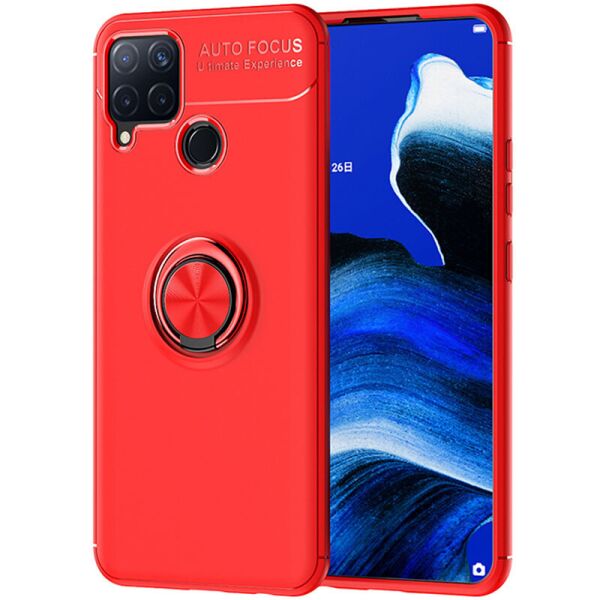 

TPU чехол Deen ColorRing под магнитный держатель (opp) для Realme C12 (Красный / Красный) (100020759)