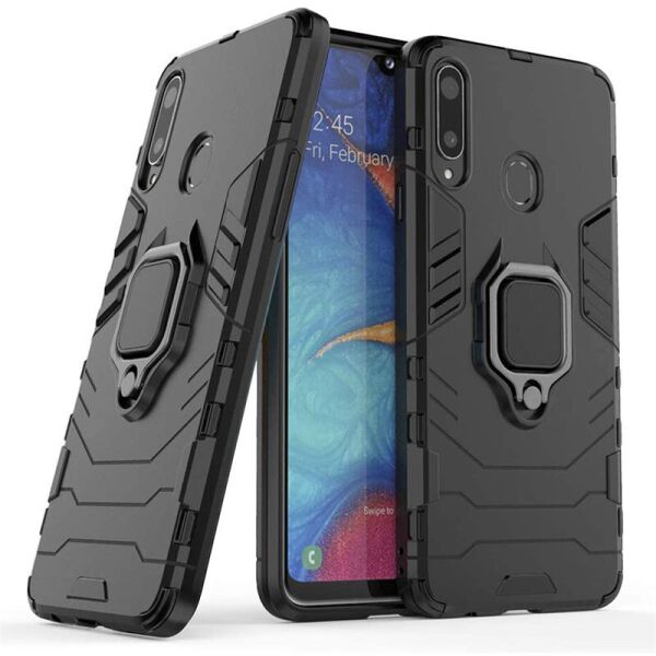 

Ударопрочный чехол Transformer Ring for Magnet для Samsung Galaxy A20s (Черный / Soul Black) (789504)