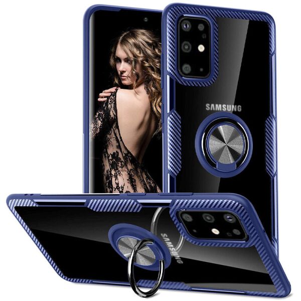 

TPU+PC чехол Deen CrystalRing for Magnet (opp) для Samsung Galaxy S20+ (Бесцветный / Синий) (925793)