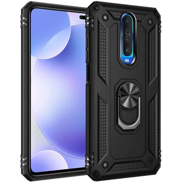 

Ударопрочный чехол Serge Ring магнитный держатель для Xiaomi Poco X2 (Черный) (100020663)