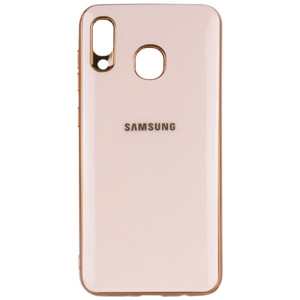 

TPU чехол GLOSSY LOGO для Samsung Galaxy A30 (Розовый / Rose Gold) (713655)