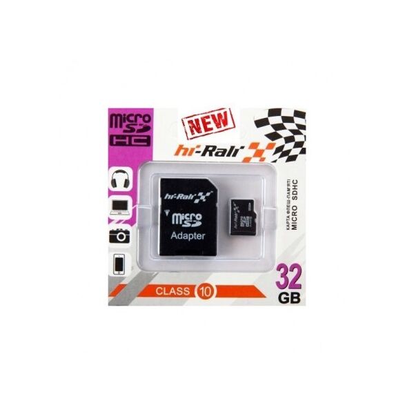 

Карта памяти Hi-Rali microSDHC 32 GB Card Class 10 + SD adapter (Черный) (56403)