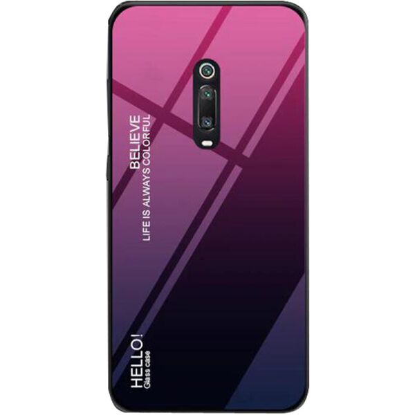 

TPU+Glass чехол Gradient HELLO для Xiaomi Mi 9T (Малиновый) (100004704)