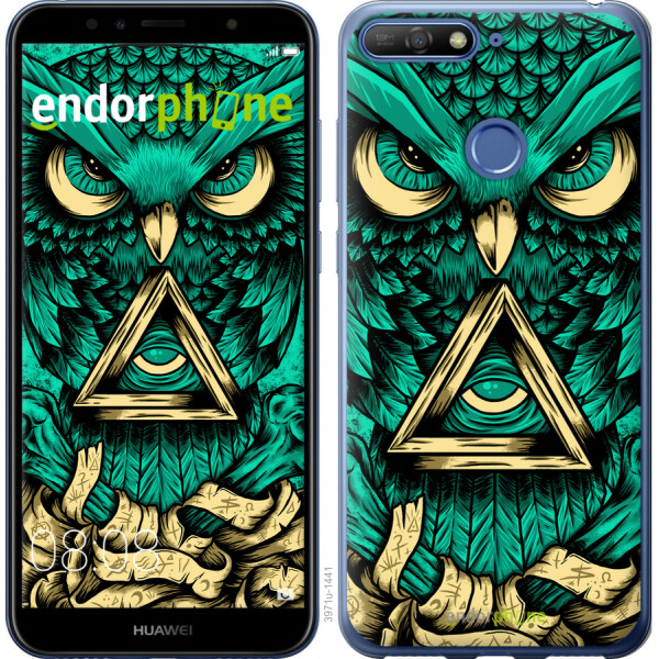 

Чехол на Huawei Y6 Prime 2018 Сова Арт-тату 3971u-1441