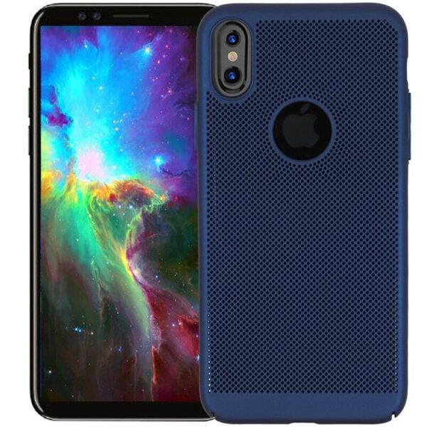 

Ультратонкий дышащий чехол Grid case для iPhone X (5.8";) (Темно-синий) (707698)