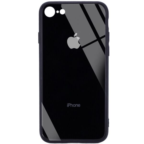 

TPU+Glass чехол GLOSSY Logo Full camera (opp) для iPhone SE (2020) (Черный) (100054159)