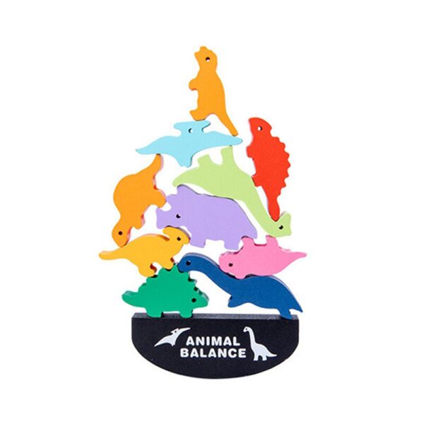 

Деревянная развивающая игрушка Animal Balance Lesko DL2253 Мир динозавров балансир