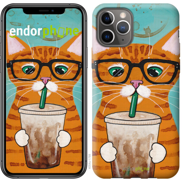 

Чехол на iPhone 11 Pro Зеленоглазый кот в очках 4054c-1788, Пластик глянцевый