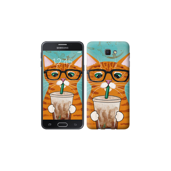 

Чехол на Samsung Galaxy J5 Prime Зеленоглазый кот в очках 4054t-465, 2D пластик