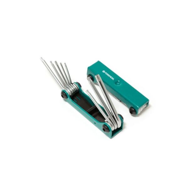 

Набор ключей TORX складной, 8 предметов(T9, T10, T15, T20, T25, T27, T30, T40 с отверстием) Forsage F-5083TF