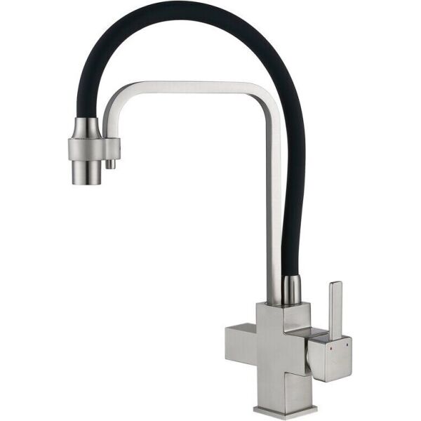 

Смеситель кухонный с подключением к фильтру Fabiano FKM 31.11 Inox Black