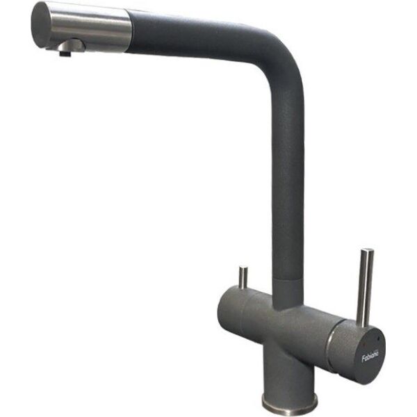 

Смеситель кухонный с подключением к фильтру Fabiano FKM 31.16P SS Titanium серый
