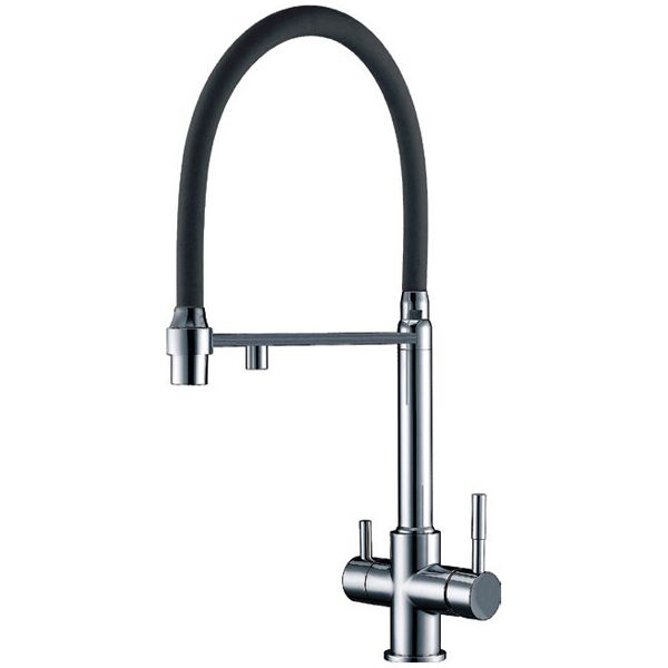 

Смеситель кухонный с подключением к фильтру Fabiano FKM 31.43 Inox Black