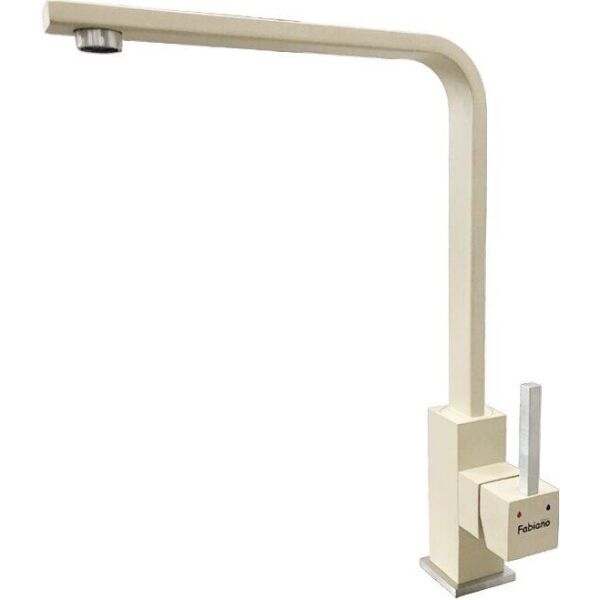 

Смеситель кухонный Fabiano FKM 52 S/Steel Cream кремовый