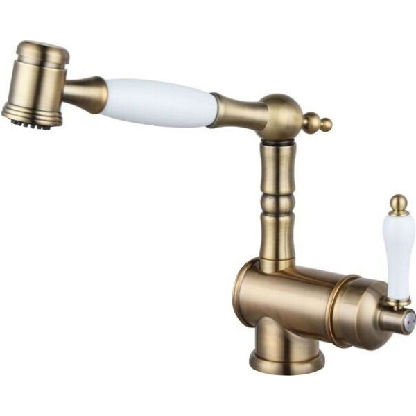 

Смеситель кухонный Fabiano FKM 67P SS Brass Antique античная латунь
