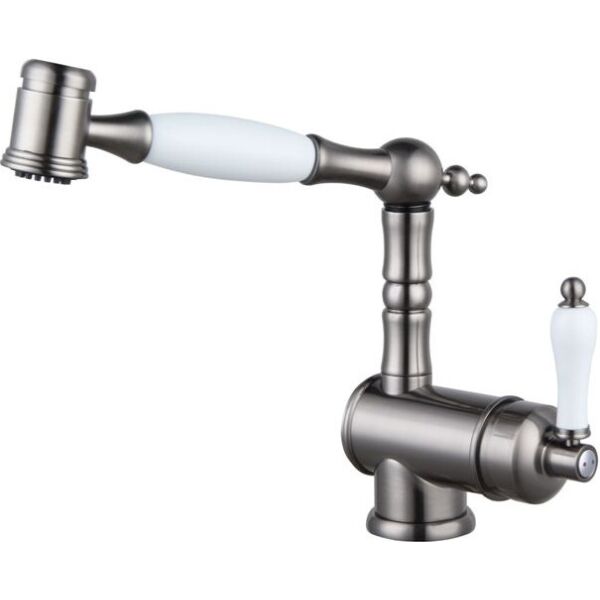 

Смеситель кухонный Fabiano FKM 67P SS Inox Antique античная нержавеющая сталь