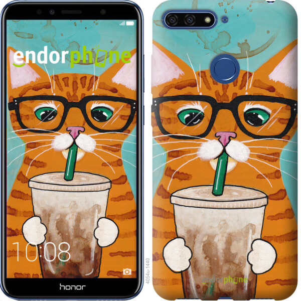 

Чехол на Huawei Honor 7A Pro Зеленоглазый кот в очках 4054u-1440