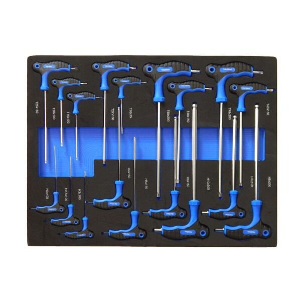 

Набор ключей Т-образных TORX/6-гранныхс шаром,18 предметов(Н:2,2.5,3х100;4,5,6,7х150;8,10х200мм;Т:10х75;15,20х100, 25,27,30,40х150;45,50х200мм)в ложементе Forsage F-K51812