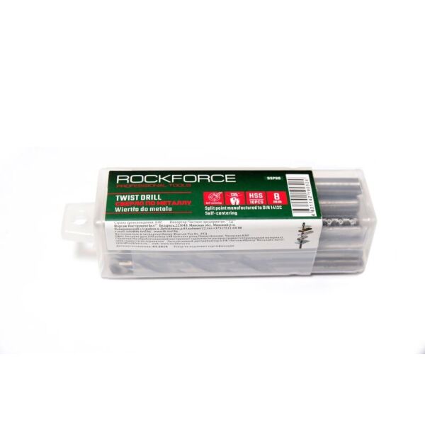 

Сверло по металлу 9мм HSS(10шт), в пластиковом футляре ROCKFORCE RF-DSP90