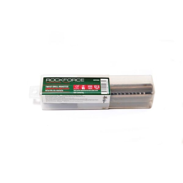 

Сверло по металлу 10мм HSS+Co(5шт), в пластиковом футляре ROCKFORCE RF-DSP100H