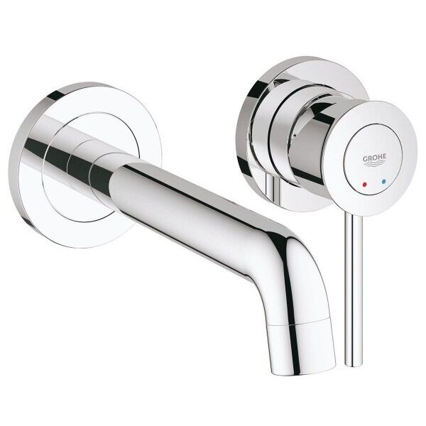 

Смеситель для раковины однорычажный настенный Grohe на два отверстия BAU CLASSIC 20292000 (25496)