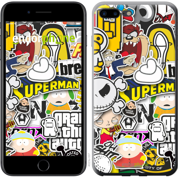

Чехол на iPhone 7 Plus Popular logos 4023t-337, 2D пластик
