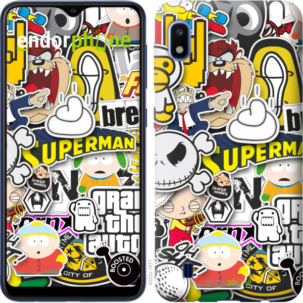 

Чехол на Samsung Galaxy A10 2019 A105F Popular logos 4023t-1671, 2D пластик