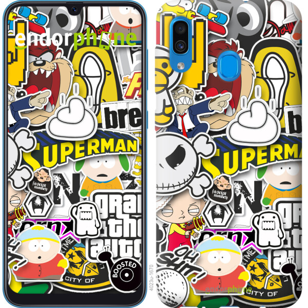

Чехол на Samsung Galaxy A30 2019 A305F Popular logos 4023t-1670, 2D пластик