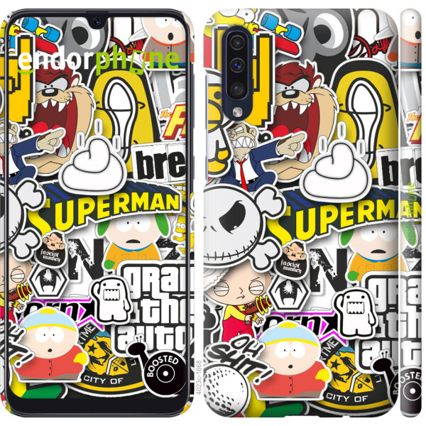 

Чехол на Samsung Galaxy A50 2019 A505F Popular logos 4023m-1668, Пластик матовый