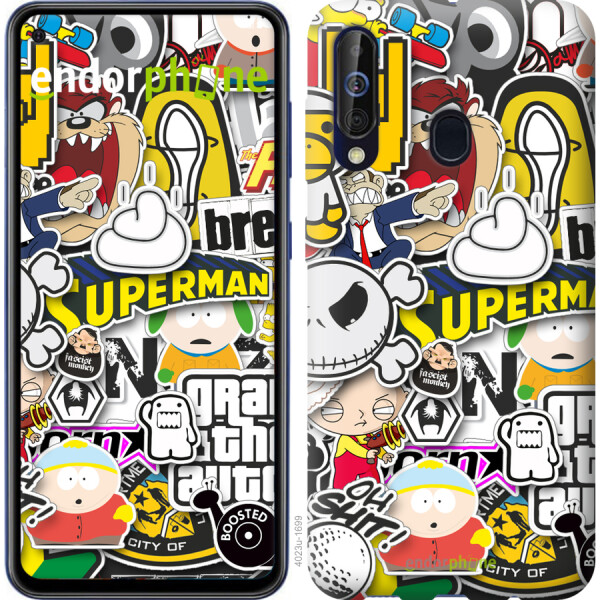 

Чехол на Samsung Galaxy A60 2019 A606F Popular logos 4023u-1699