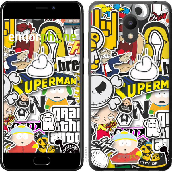 

Чехол на Meizu M6 Popular logos 4023u-1349, Силикон