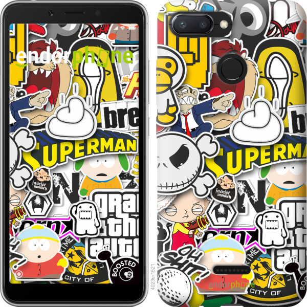 

Чехол на Xiaomi Redmi 6 Popular logos 4023u-1521, Силикон