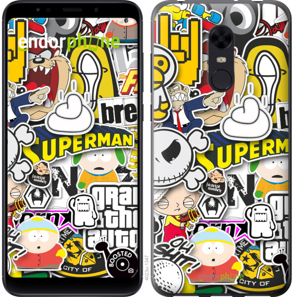 

Чехол на Xiaomi Redmi 5 Plus Popular logos 4023t-1347, 2D пластик