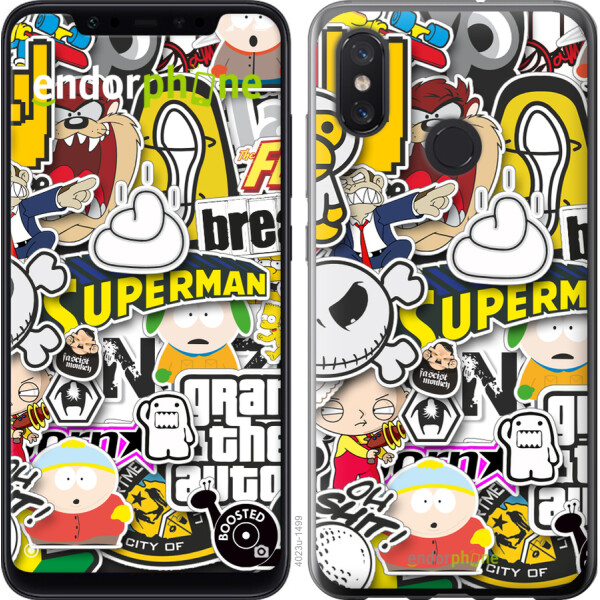 

Чехол на Xiaomi Mi8 Popular logos 4023u-1499, Силикон