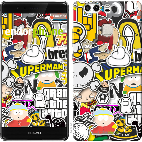 

Чехол на Huawei P9 Plus Popular logos 4023u-300