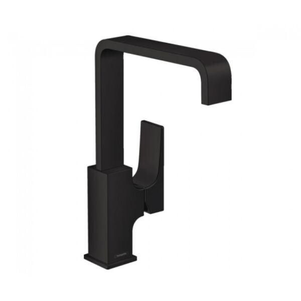 

Смеситель для раковины однорычажный с донным клапаном push-open HANSGROHE METROPOL 32511670 черный матовый (77327)