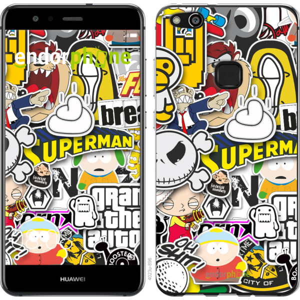

Чехол на Huawei P10 Lite Popular logos 4023u-896