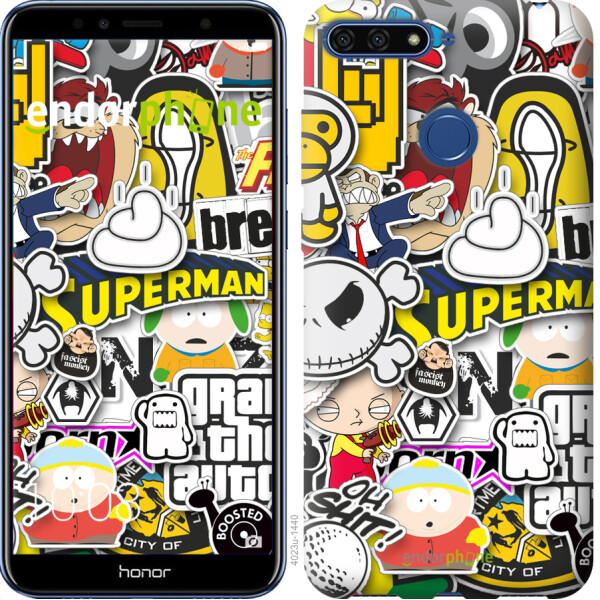 

Чехол на Huawei Honor 7A Pro Popular logos 4023u-1440, Силикон