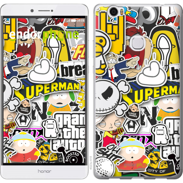 

Чехол на Huawei Honor Note 8 Popular logos 4023u-418