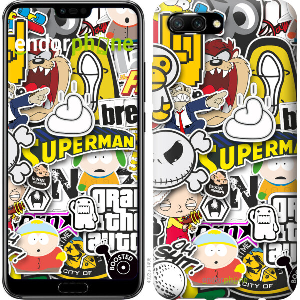 

Чехол на Huawei Honor 10 Popular logos 4023u-1496