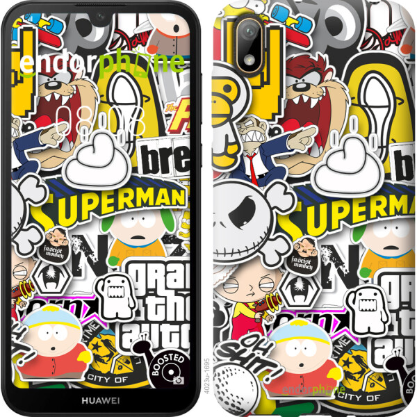 

Чехол на Huawei Y5 2019 Popular logos 4023u-1695