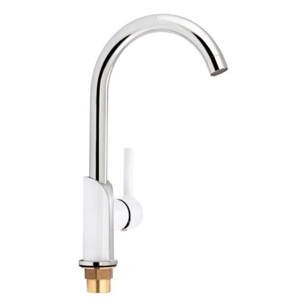 

Смеситель для кухни Qtap Grand QTGRAWCR007F хром/белый (79593)