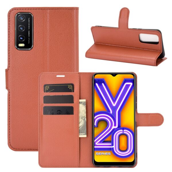 

Чехол Fiji Luxury для Vivo Y12s книжка коричневый