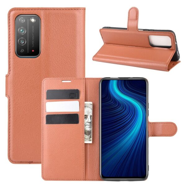 

Чехол Fiji Luxury для Honor X10 / X10 Pro книжка коричневый